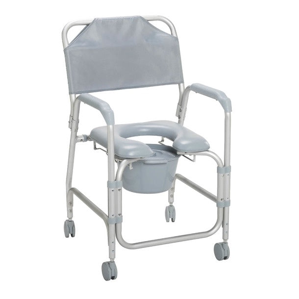 11114KD-1 Aluminum Shower Chair and Commode with Casters