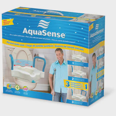 Aquasense 770-618 AquaSense 3-in-1 Contoured Raised Toilet Seat