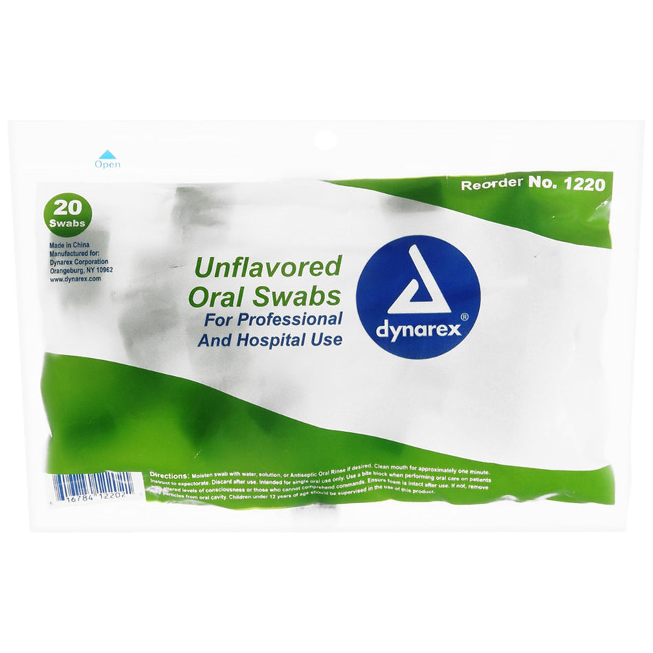Dynarex Unflavored Oral Swabs (20pk)