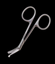 Stainless Steel Medical Grade Curved Ostomy Scissors With Rounded Ends.- Each